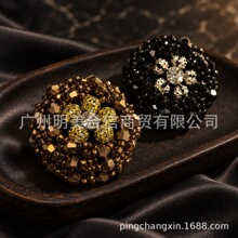 明美彩色圆球布包扣针织开衫外套装饰扣棉麻小香风辅料时尚纽扣