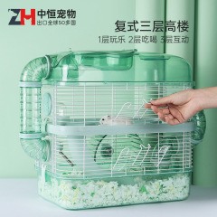 Zhongheng Cross-border Hamster Cage Acrylic Transparent Pet Breeding Box Can Landscape Flowery Rat Golden Bear House Villa