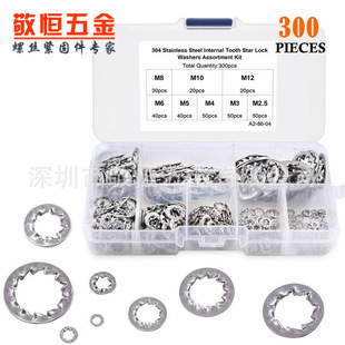 300pcs M2.5/3/4/5/6/8/10/12���P�304����X�i�oƽ�|Ȧ�|Ƭ���b