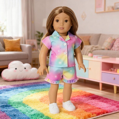 2025 Cross-Border New Style 18inch American Girl Doll Pajamas Girly Style Pajamas