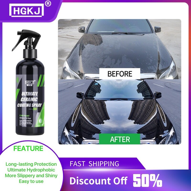 Hgkj-Auto-S6 Car Coating Agent Hydrophobic Self-Cleaning Anti-Fouling Anti-Stick with Nano Ceramic Coating Crystal Plating Agent