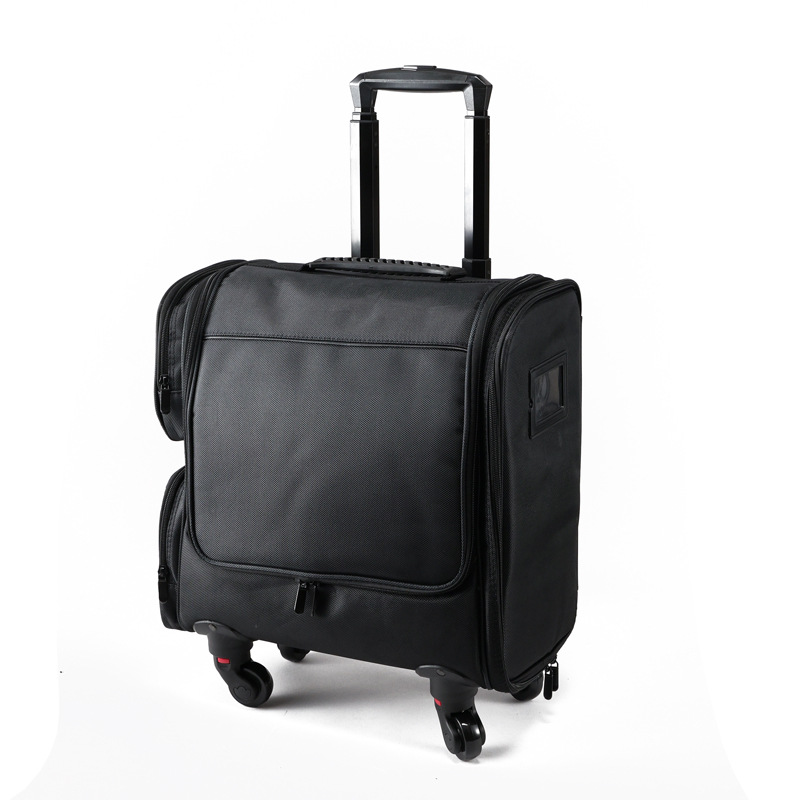 Nueva caja de maquillaje de varilla de tracción, maquillaje de talón, caja de herramientas de bordado de uñas, tela de Oxford, caja de almacenamiento de maquillaje de gran capacidad