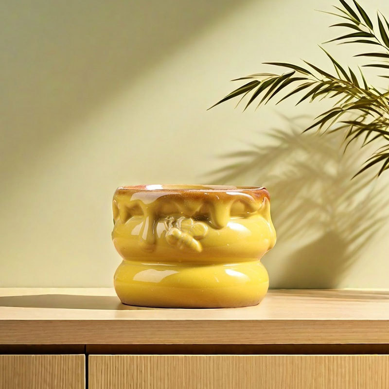 Pinus maceta de cerámica doméstica verde transpirable maceta de cerámica gruesa pequeña maceta de cerámica platos de flores al por mayor