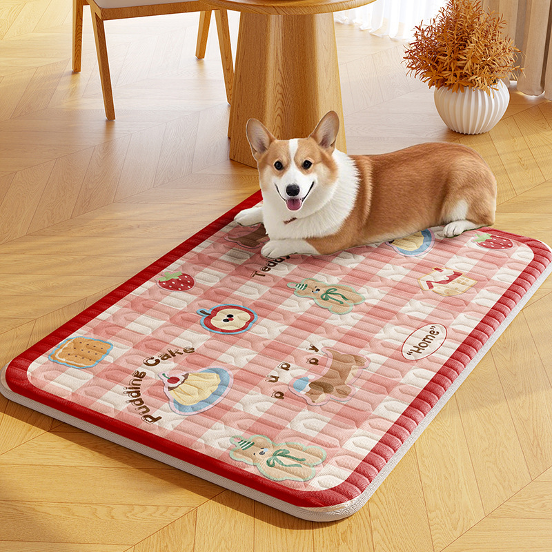 Alfombrilla de hielo para mascotas de verano, alfombrilla para perros, seda de hielo lavable a máquina, alfombrilla para dormir para perros y gatos