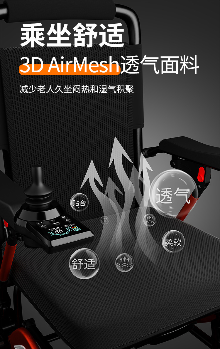 Billion Electric Wheelchair for the Elderly, Intelligent, Fully Automatic, Lightweight and Portable Folding Scooter for the Elderly and Disabled