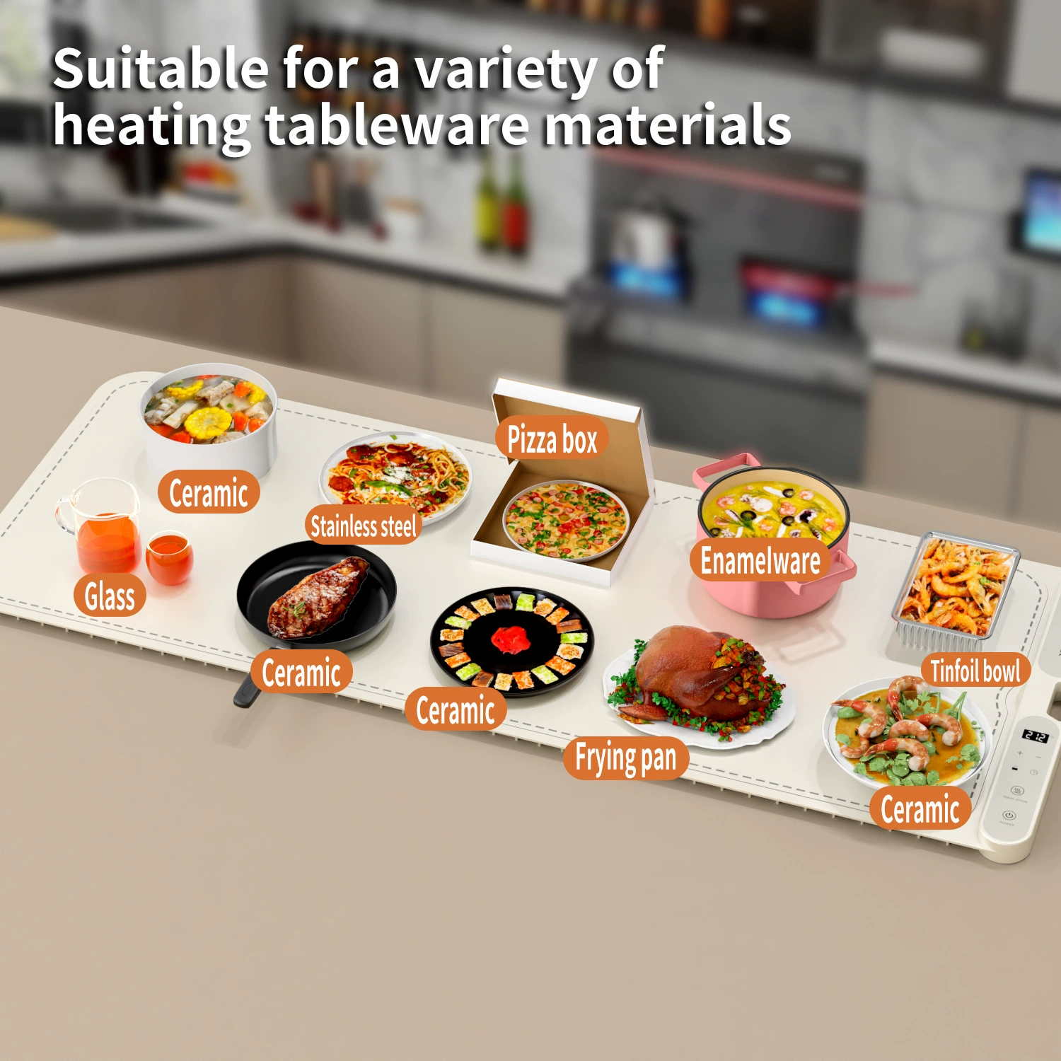 New cross-border food insulation board pad rollable warming cutting board pad multifunctional hot dish pad silicone food heating artifact