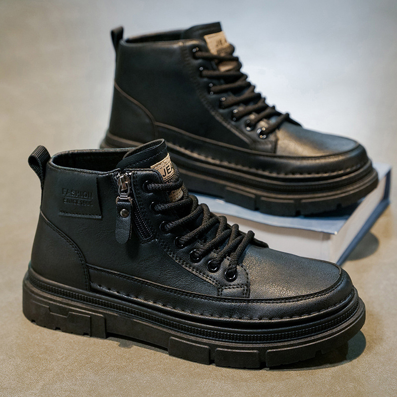 Botas Martin de alta calidad, zapatos de hombre de otoño, nuevos zapatos de trabajo, zapatos de cuero antideslizantes y resistentes al desgaste, botas casuales