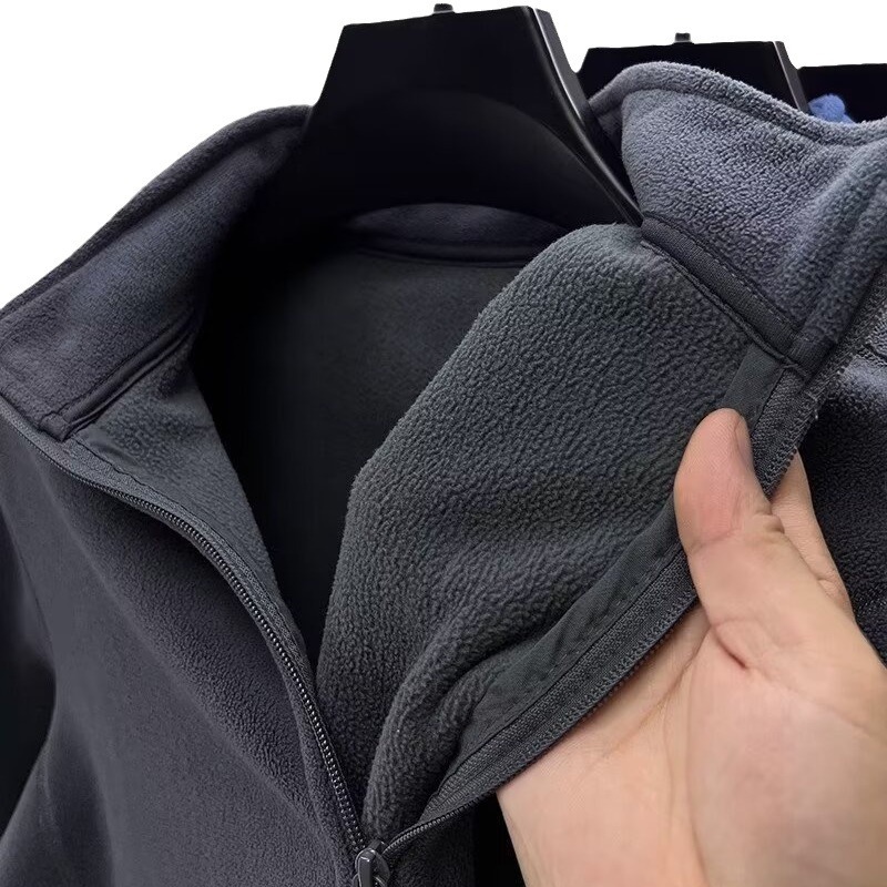 Abbigliamento maschile Maglione cardigan in pile da uomo, maglione da uomo autunno e inverno, spesso, caldo, casual, con colletto alto, sportivo da uomo_voghion.com