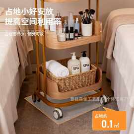 简约实木美容推车高档会所木质三层创意置物架皮肤管理专用工具车
