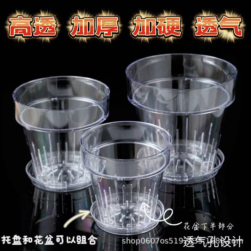 ll High Transparent Round Thickened Breathable Plastic Desktop Wall Hanging Flower Pot Suitable for Phalaenopsis Venucia Balcony Living Room ll High Transparent Round Thickened Breathable Plastic Desktop Wall Hanging Flower Pot Suitable for Phalaenopsis Venucia Balcony Living Room