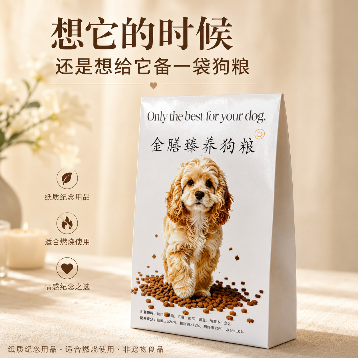 Pet sacrificial items, funeral supplies, grave money, paper money offerings, urns, paper offerings, paper-burning sets, factory wholesale bags, dog food