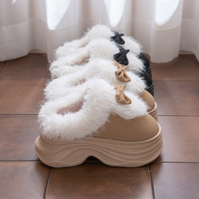 高跟棉拖鞋女士冬季2025新款厚底增高保暖加绒毛毛拖鞋女秋冬外穿