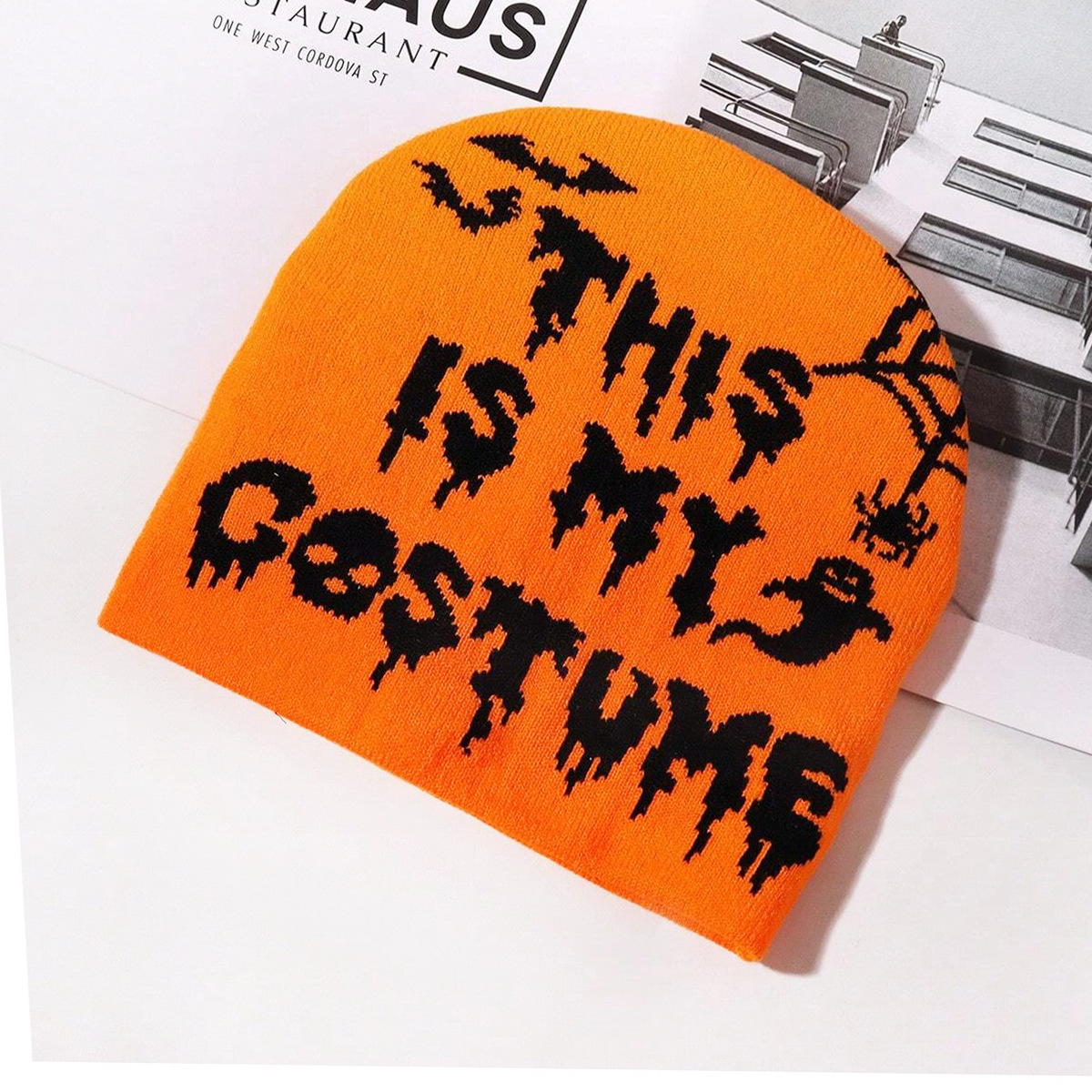 Unisex Personality trend Halloween jacquard knitted hat casual cold and warm_viptrois.com