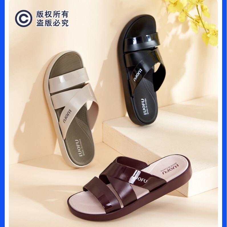 Luofu New Summer Non-Slip Thick-Soled Outdoor Comfortable Lightweight Versatile Fashionable Women's Mom Sandals Birkenstock Slippers