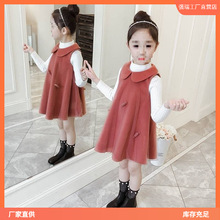 女童2025春秋套装洋装新款韩版儿童时尚两件套背心裙女孩公主潮流