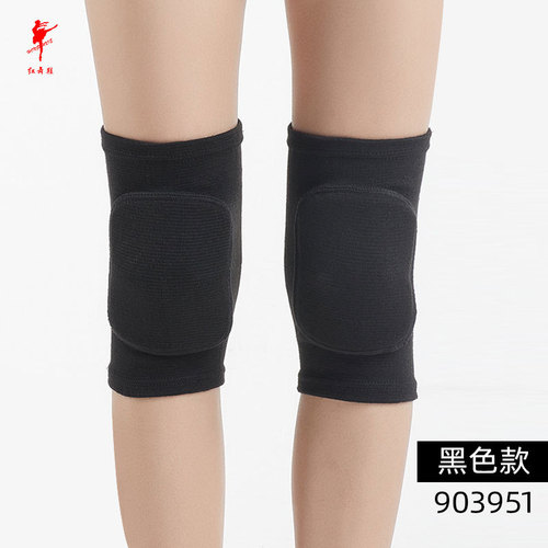 Red dance shoes for men and women thickened knee pads Sponge dance sports running knee pads autumn warm 903951