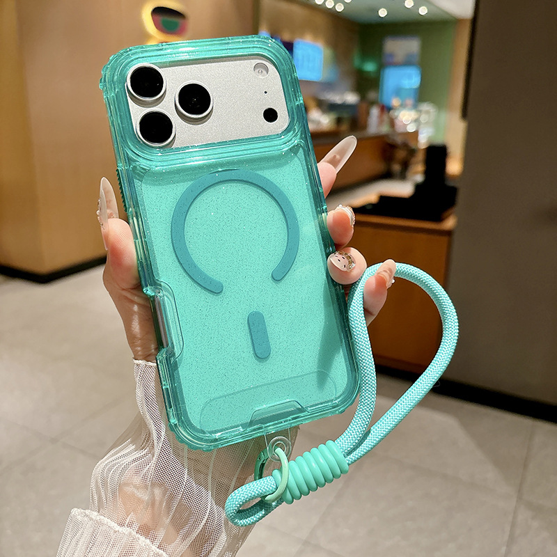 Funda Magnética con Brillo para iPhone 17 18 Pro Max y Apple 16 de TPU Tres en Uno Anti-caída