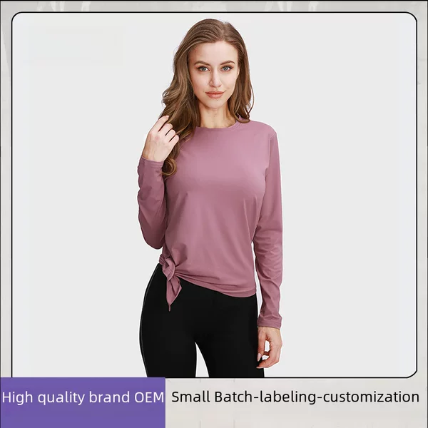 Autumn and winter lulu yoga clothing women's European and American long sleeve wholesale yoga top quick-drying fitness clothing winter split