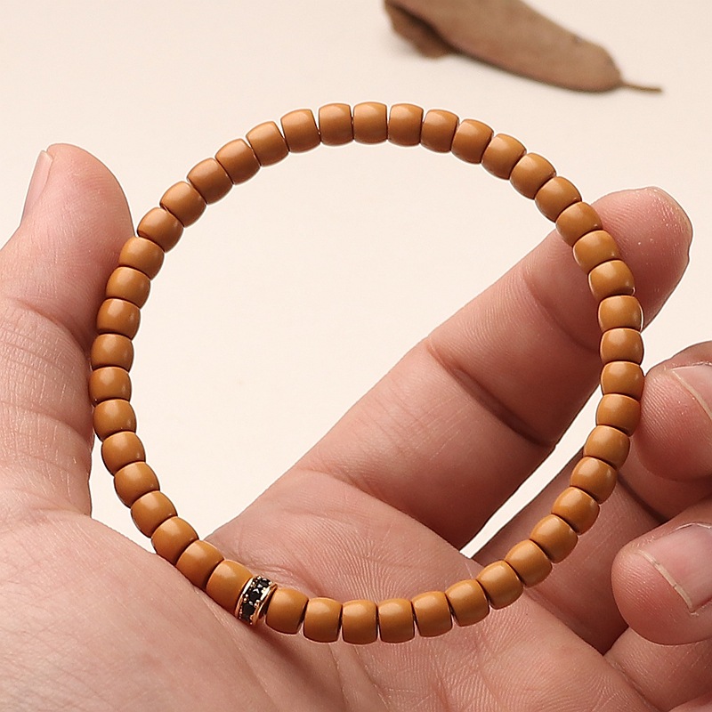 Authentic Olive Stone Buddhist Bead Bracelet For Men And Women_voghion.com