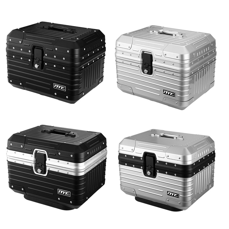 Imitation Aluminum Alloy Tail Box Plastic Motorcycle Trunk Tool Box Storage Box Suitcase Waterproof Seal