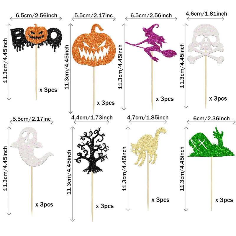 ハロウィン ゴースト カップケーキ デコレーション フラグ付き ハロウィン ジェンダーリビレーション パーティー 誕生日パーティー用|undefined