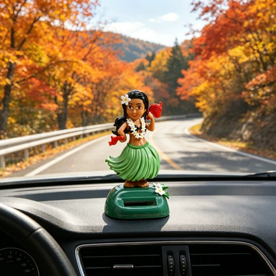 Car ornaments girl car ornament - height-11cm-blue-hawaiian-girl