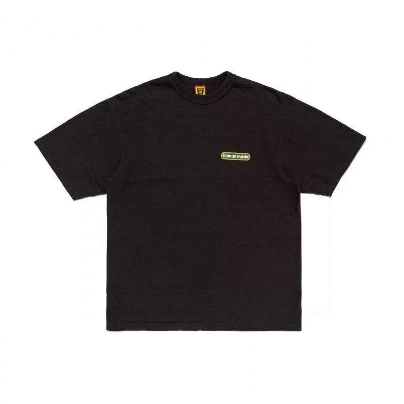 スポット日本製ヒューマンサマーヘビーウェイトバンブーコットン半袖Tシャツルーズカジュアルラウンドネックプリント|undefined