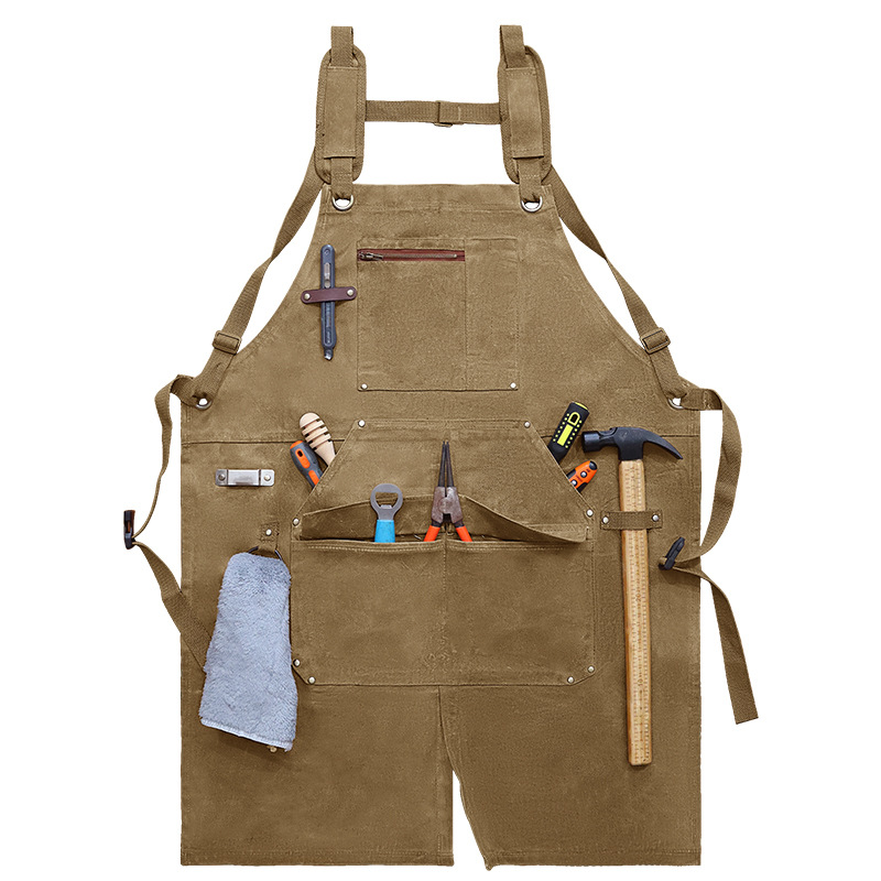 Transfronterizo Amazon delantal lienzo de cera al por mayor herramientas de distribución al por mayor electricista delantal de carpintería al por mayor personalizado