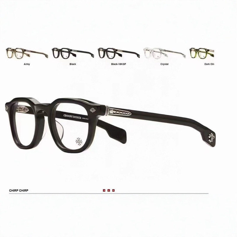 New Work from the Official Website! Chirp Chirp Asymmetrical Plate Retro Oval Fashion Glasses Frame
