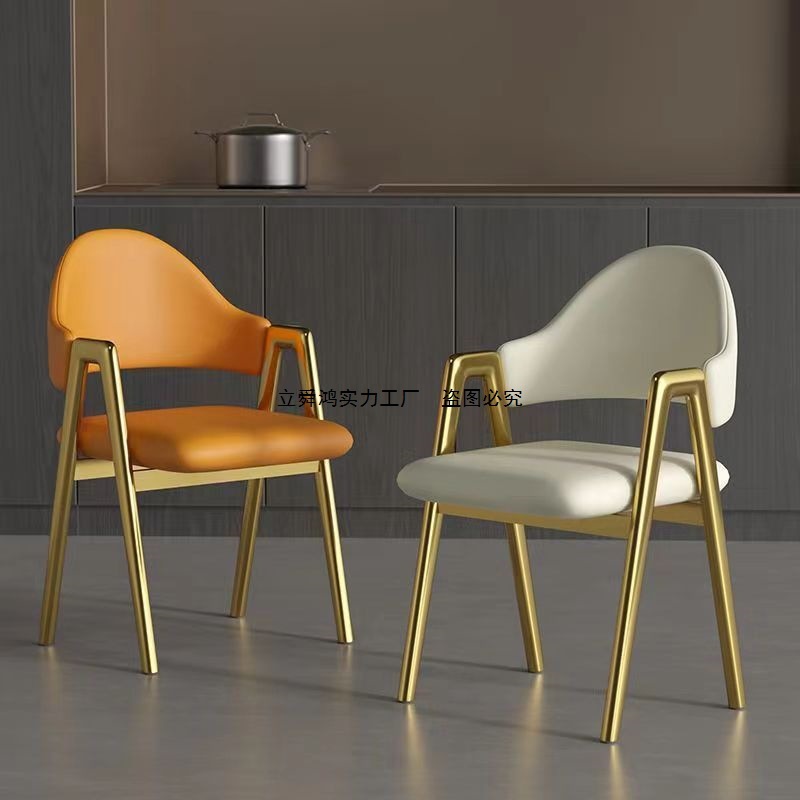 Light Luxury Internet-Famous Milk Tea Shop A-Line Chair, Nail Salon Beauty Shop Backrest Chair, Nordic Dining Chair Style, Thickened, Factory Direct Sale