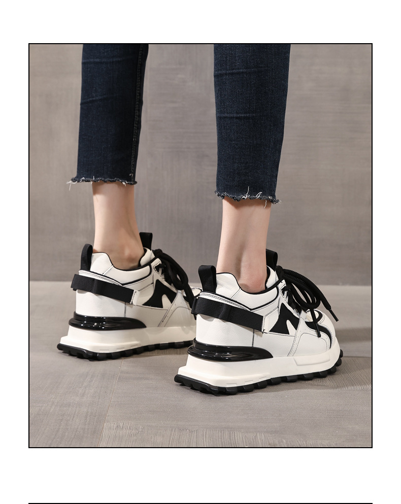 Giày sneaker nữ đế dày tăng chiều cao phong cách dad sneaker — màu trắng chi tiết 16