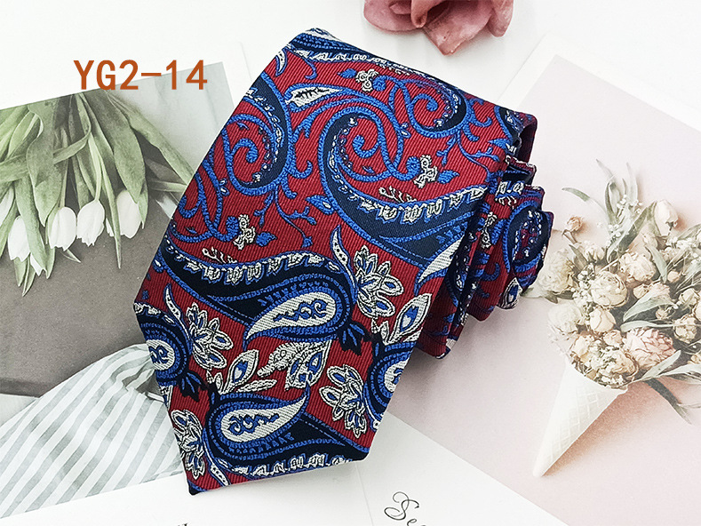 Corbata informal de negocios para hombre, en stock de fábrica, estilo nuevo atado a mano, diseño paisley, jacquard de poliéster y seda, 8 cm