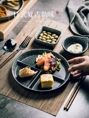 三格分格餐盤分隔減脂專用家用月子餐具一人食大人食堂打飯快餐盤