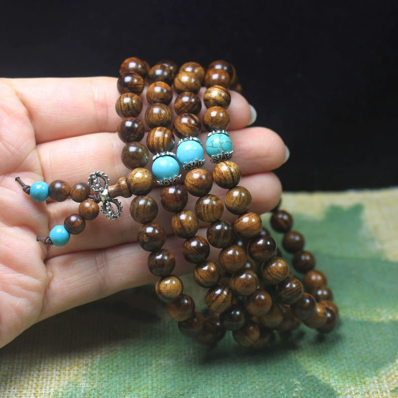 Wooden Rosary Beads, 108 Beads Black Rosewood Bracelet, 6/8/10 mm Meditation Mala