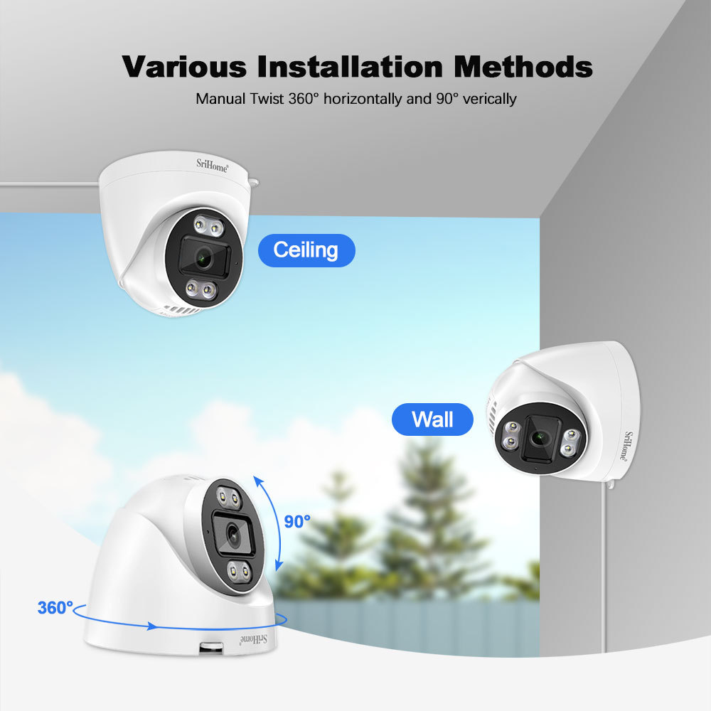 Srihome 4 kanallı 1080p HD analog DVR kameraset