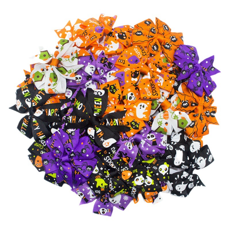 Amazon New Pet Accessories Children's Accessories Halloween Rib with Bow Hairpin Children's Headwear Pet