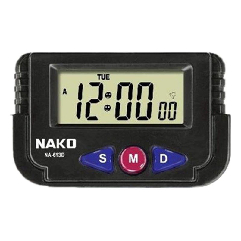 Прямые поставки с завода: автомобильные часы NAKO NA-613D, маленький будильник, электронные часы, ЖК-дисплей, бесшумные электронные часы.