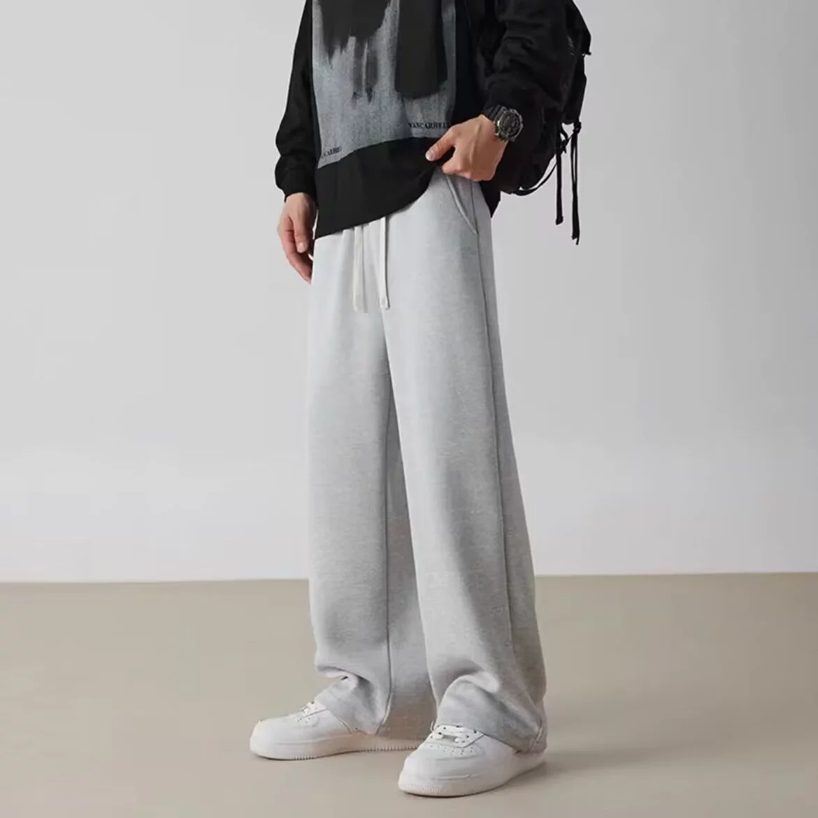 Мужские спортивные штаны весна/лето 2025, новые модные свободные прямые широкие спортивные брюки, повседневные длинные брюки-карго