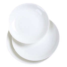 菜盘家用深口碟子白色骨瓷盘子陶瓷餐盘组合套装纯白深盘白瓷餐具