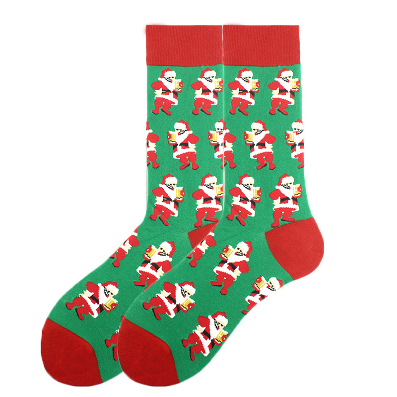 Unisex Christmas Santa Claus Cotton Crew Socks A Pair display picture 4