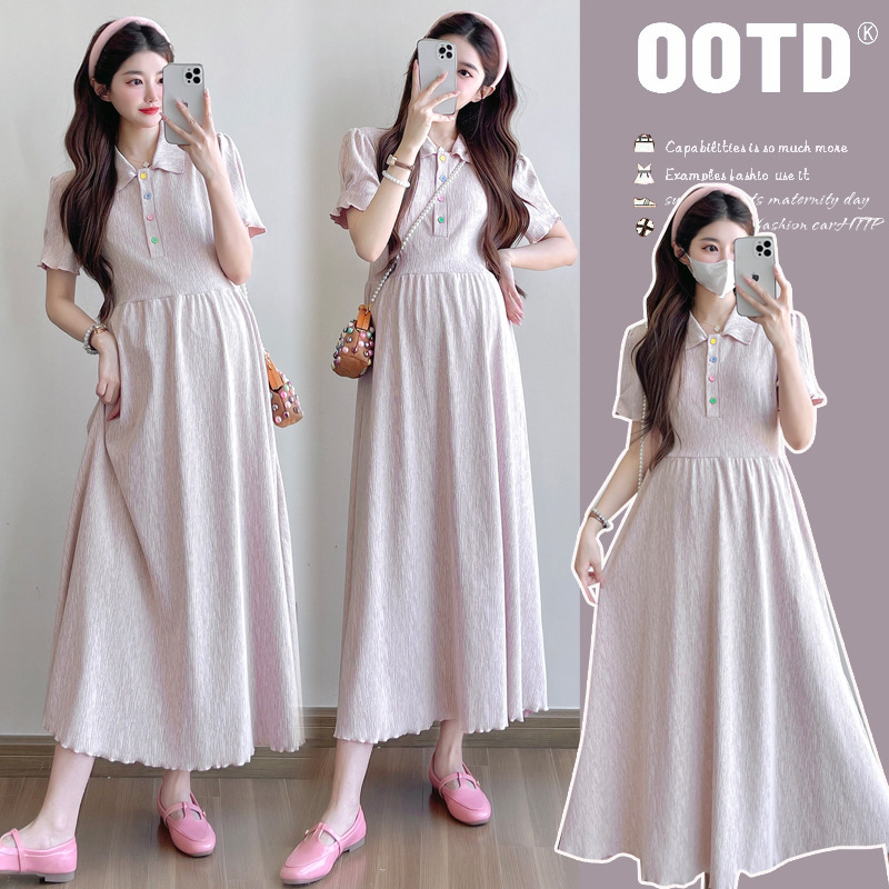 Real Shot of Cute Lady Plus Size Maternity Dress Plus Size Women's Clothing