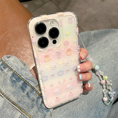 條紋可愛卡通小貓適用iphone15Promax蘋果14手機殼13小狗12雙層11