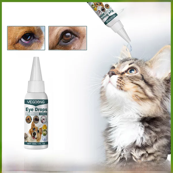 Yegbong Pet Eye Drops Pet Eye Tear Stain Cleansing Daily Care Eye Care Solution