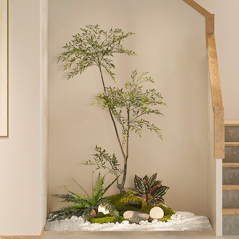 装飾木のショーウインドーの偽植物の景観は景樹の旅人の室内の客間の置物を作って緑の植造景の組み合わせをシミュレーションします。|undefined
