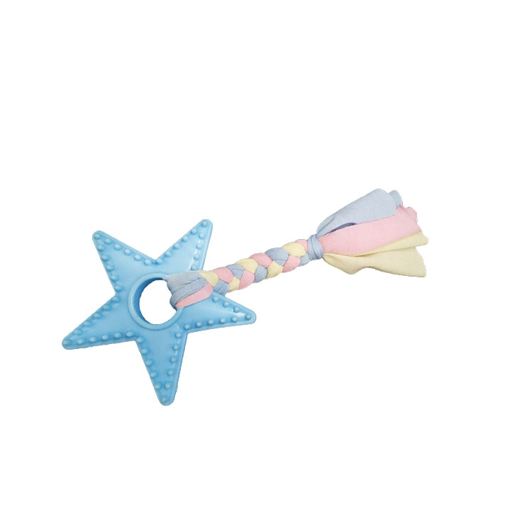 Juguete para mascotas transfronterizo TPR cuerda de algodón tira de tela estrella juguete entrenamiento resistente a mordeduras dientes molares limpieza fábrica de juguetes para perros