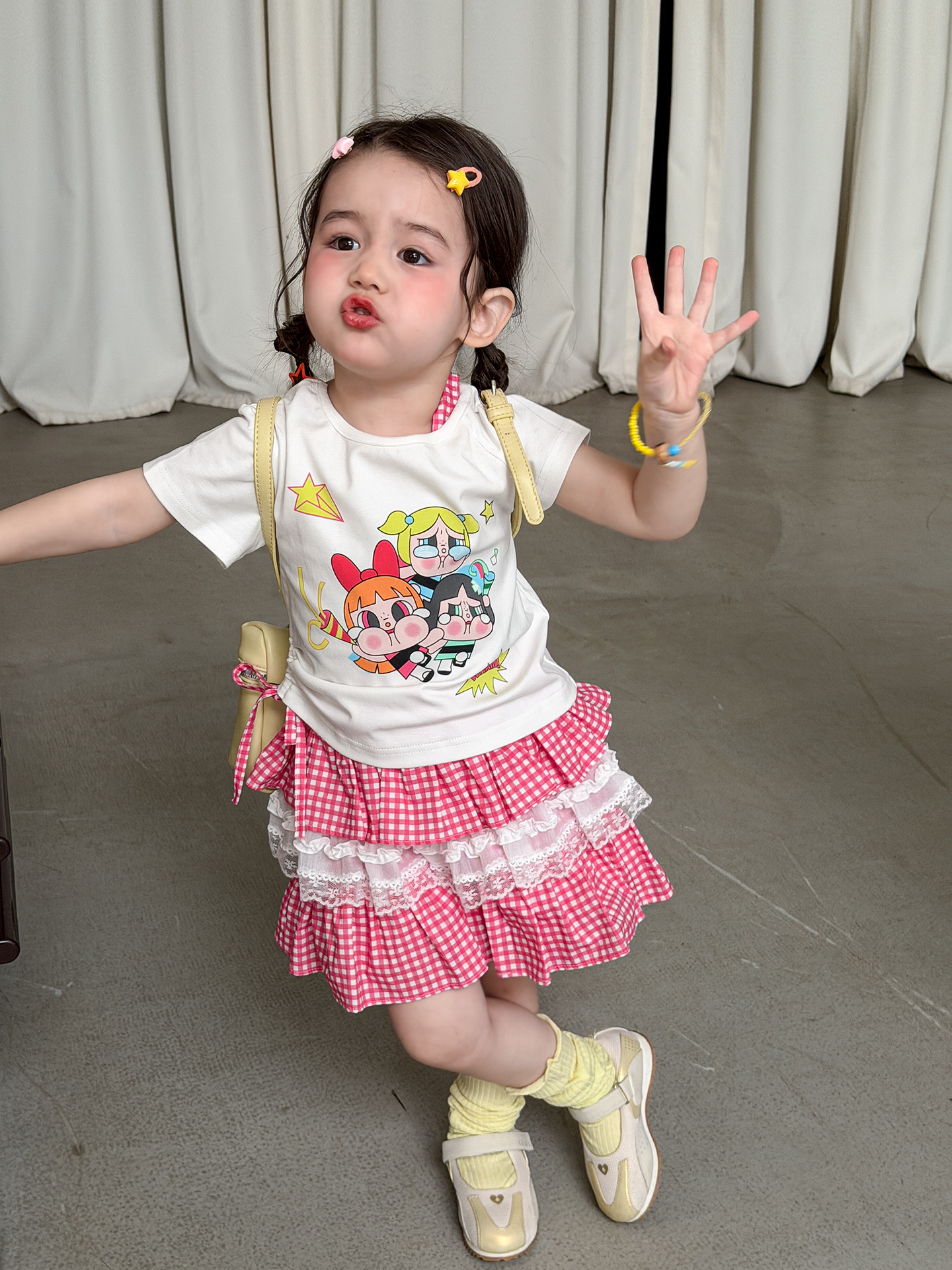 Caña de azúcar de pera ropa infantil niñas falda de mitad de verano delgada 2026 falda de pastel casual falda infantil falda corta de bebé de clase A