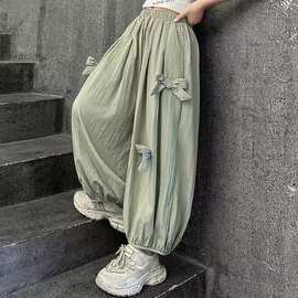 女童夏季裤子薄款中大童束脚休闲裤显瘦时尚长裤学生版街舞潮ing