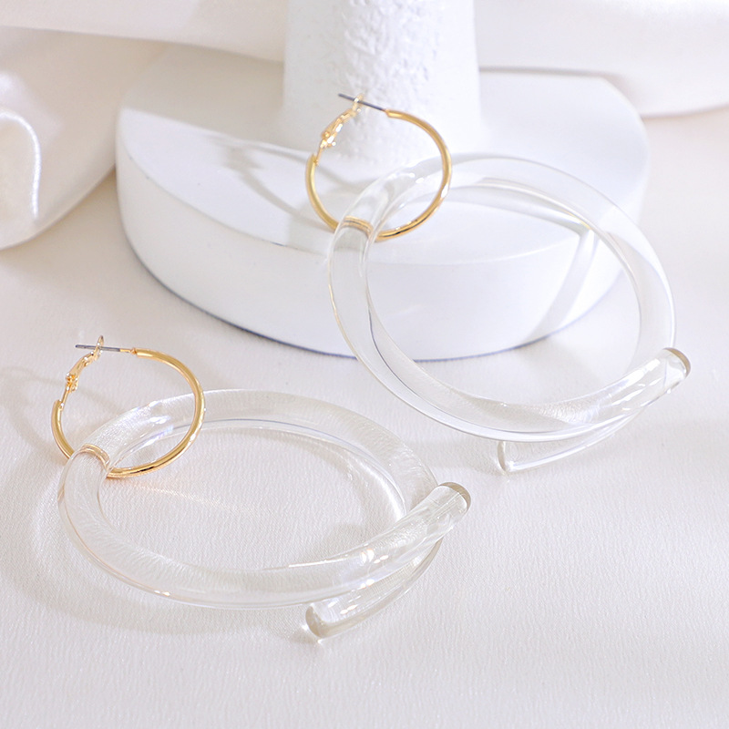 ins creative transparent acrylic earrings temperament big circle exaggerated design earrings wholesalepicture5