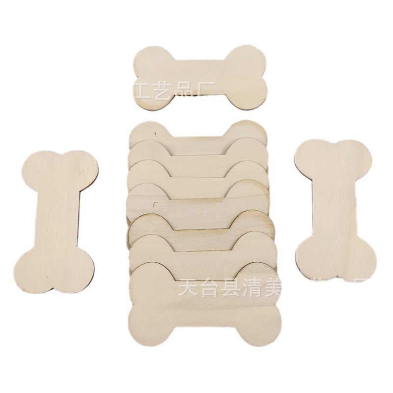 10.5*5.5cm huesos de perro botones de madera DIY botones en forma de dibujos animados 15 piezas en un paquete