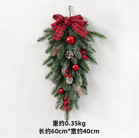 クリスマス装飾品pe藤条花輪ボール付き蝶結び藤条掛けホテルデパートショーウインドーシーン装飾|undefined